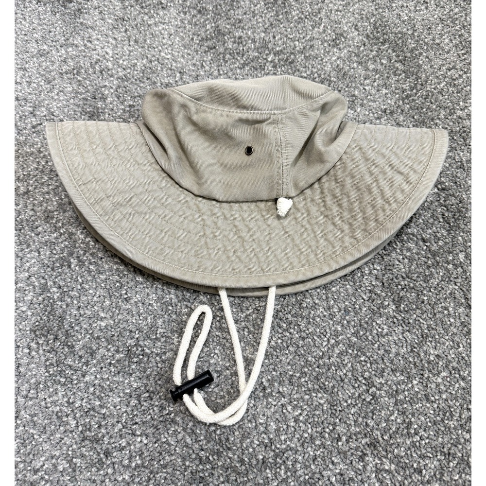 Gap Wide Brim Cotton Bucket Hat Boonie Style M/L Adjustable Neck Strap Outdoors